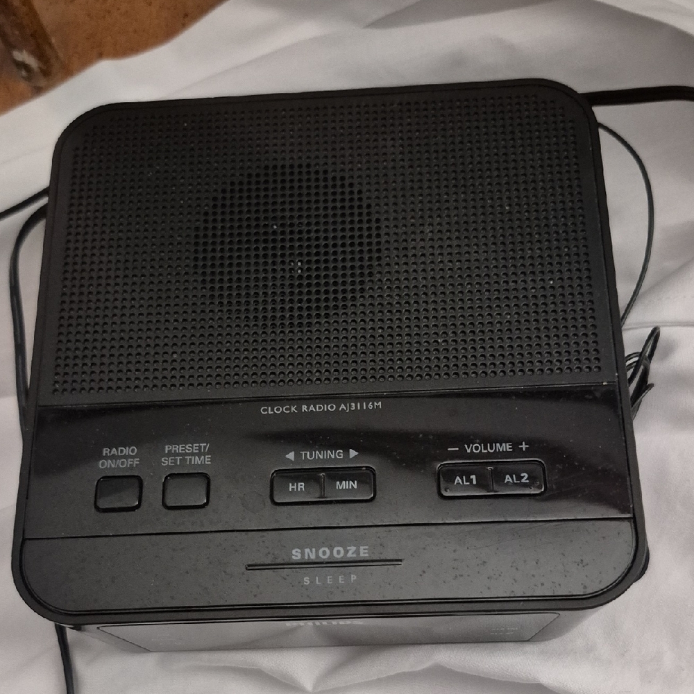Philips Black Clock Radio with Dual Alarm